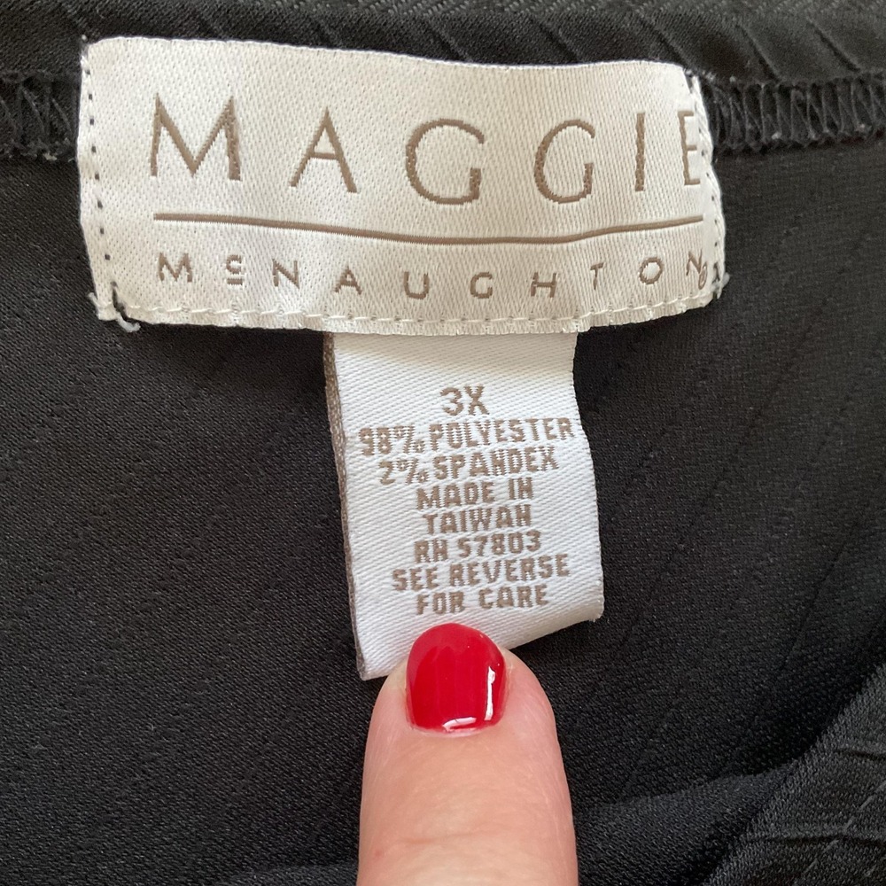 Maggie McNaughton Shirt Womens 3X Black Ribbed Stretch Plus Size Tank - Picture 3 of 6